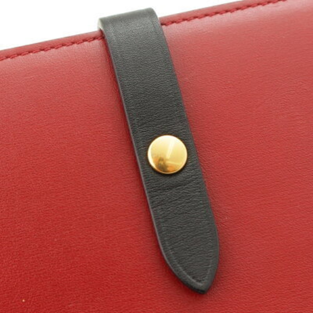 Celine Strap Large Multi Function Long Wallet Red… - image 5